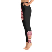 Pink Dahlia Yoga Leggings